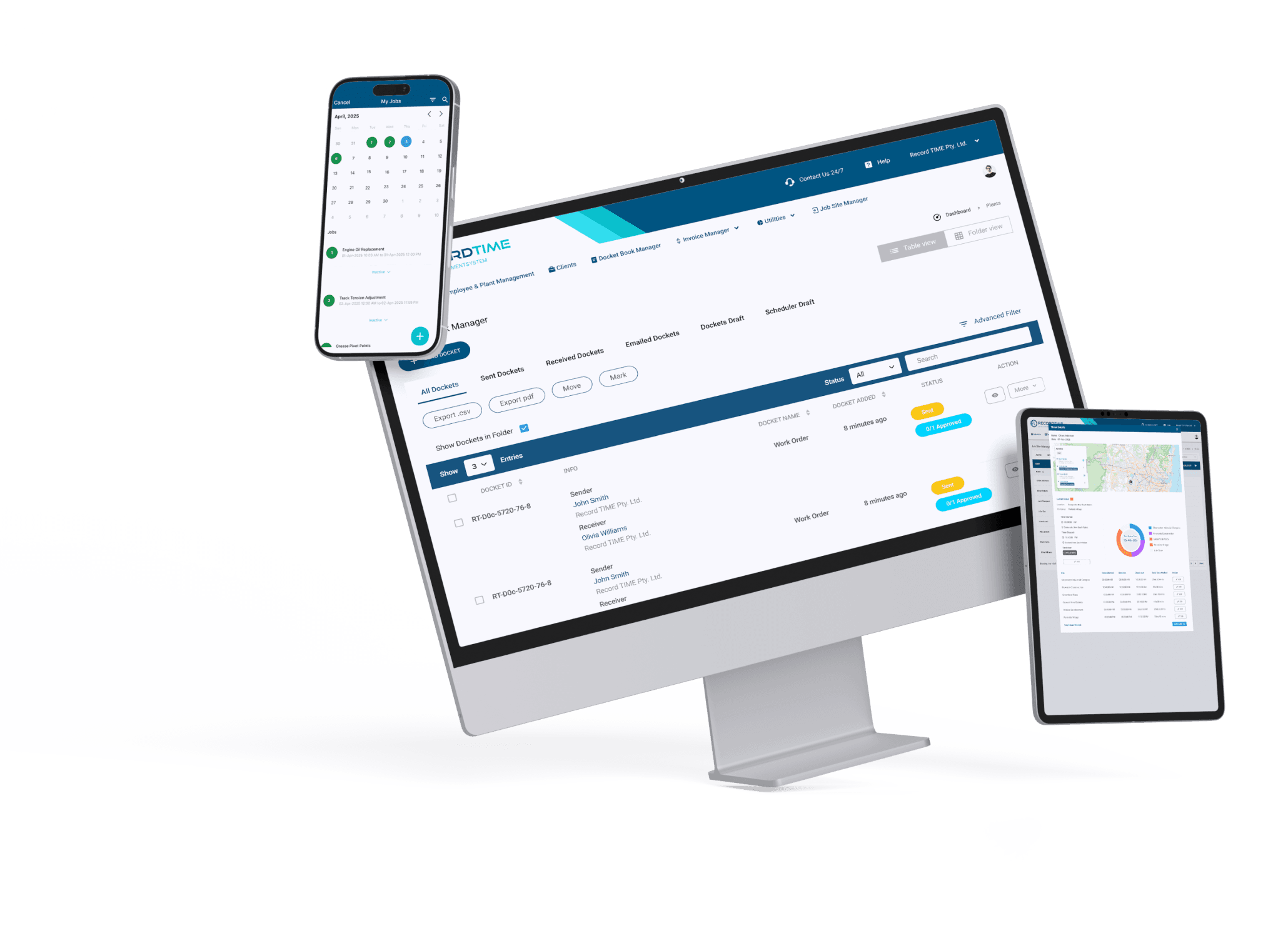 Record TIME mobile app for job management and workforce tracking on-site