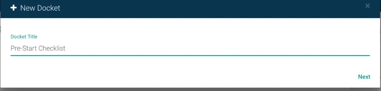 pre start checklist option in record time app