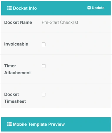 fill the docket info in record time app