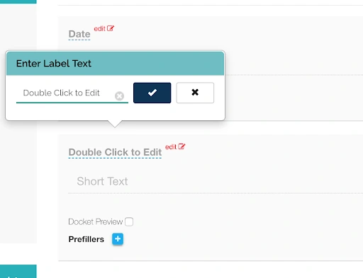 enter label text to edit docket