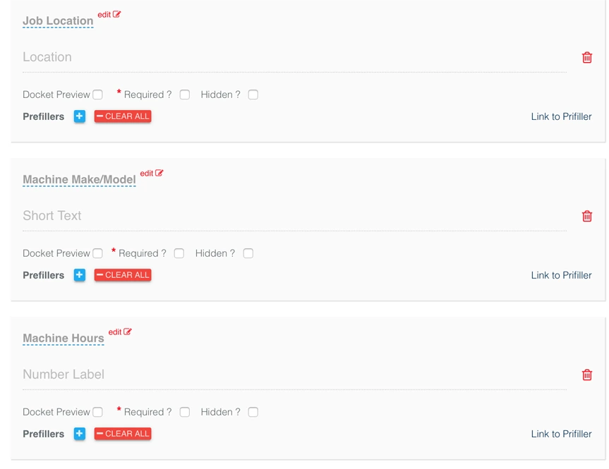 fill out the machine details like location, model and hours it is used