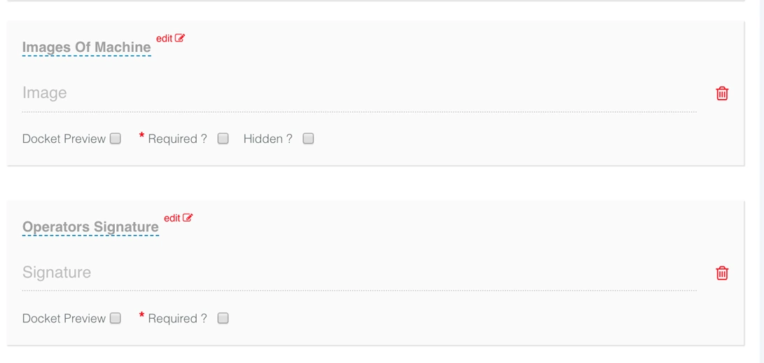 capture the condition of machine after work and sumbit with your checklist docket
