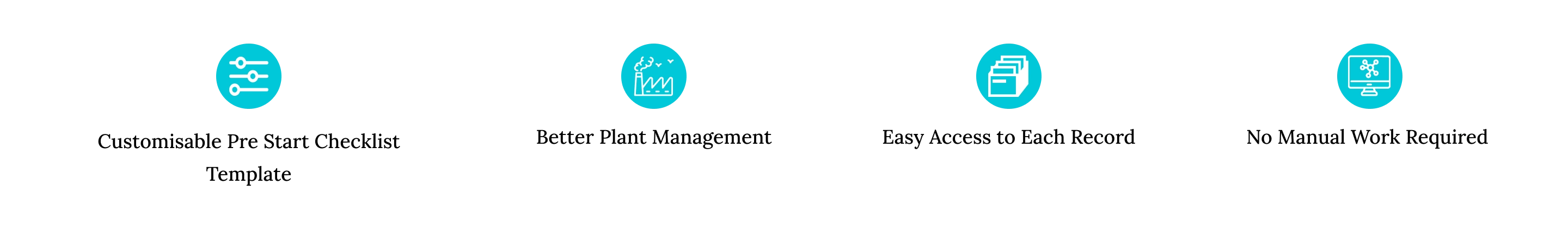 plant and equipment listing with details in one dashboard