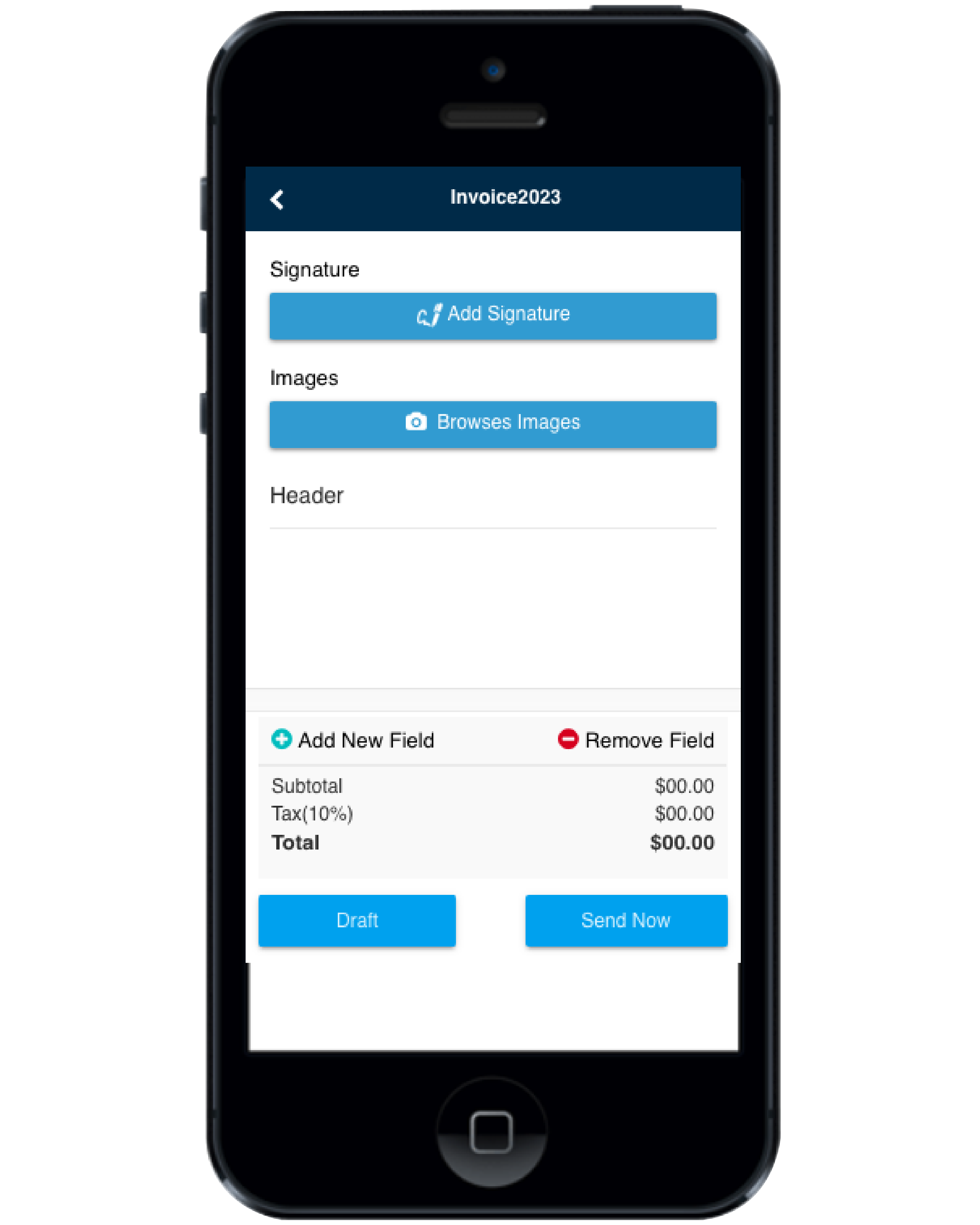 add a signature, image, and digital docket to your custom invoice book