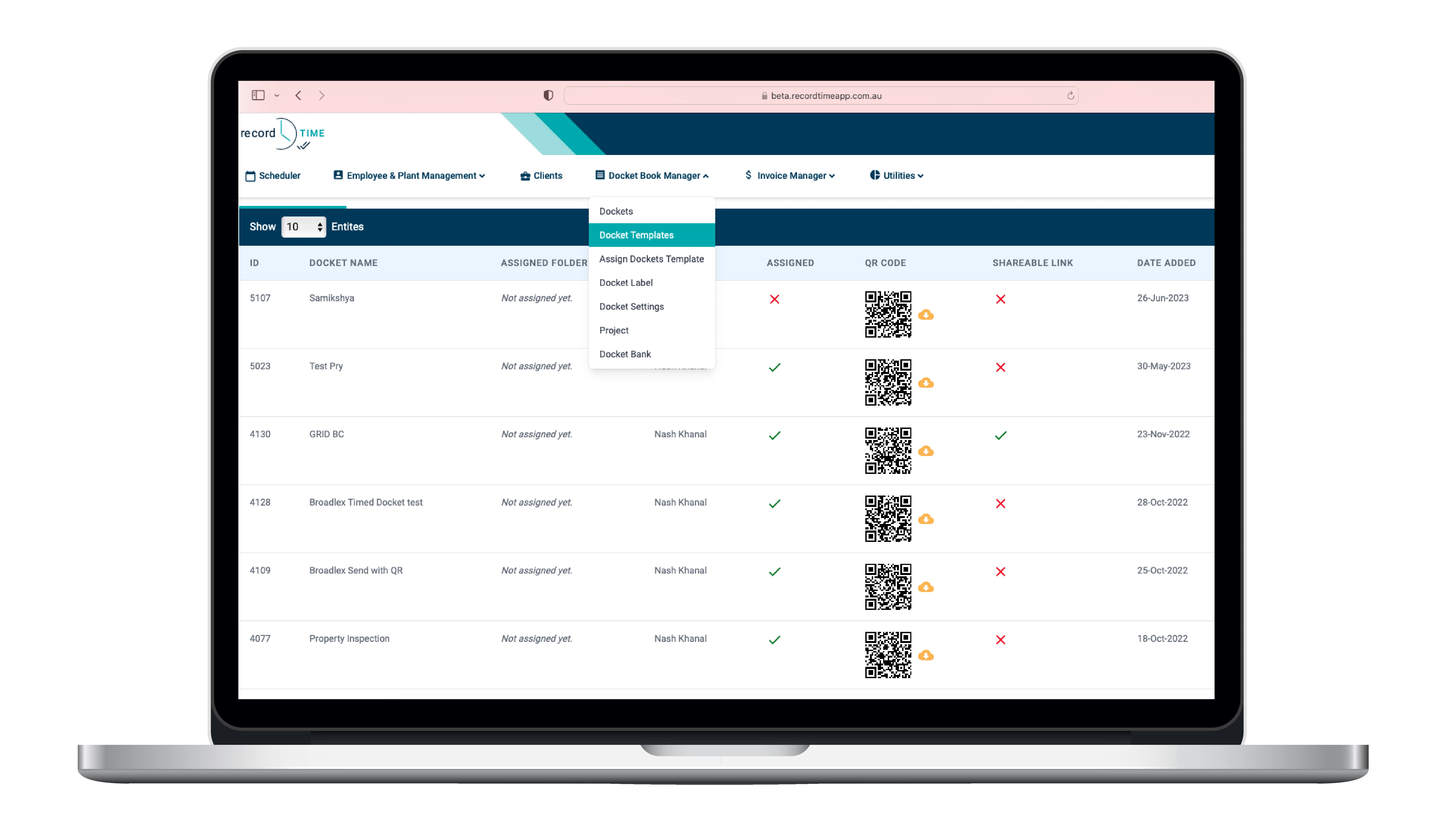 pre-designed digital forms and dockets templates for your need