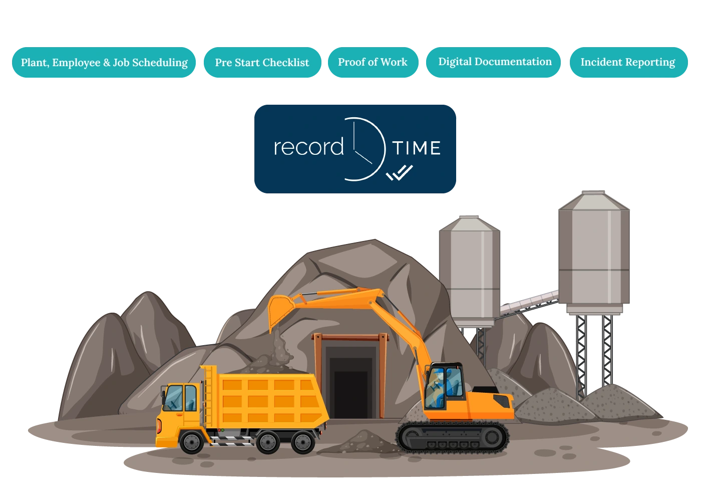 schedule jobs, plants and employee in your concrete construction site with Record TIME