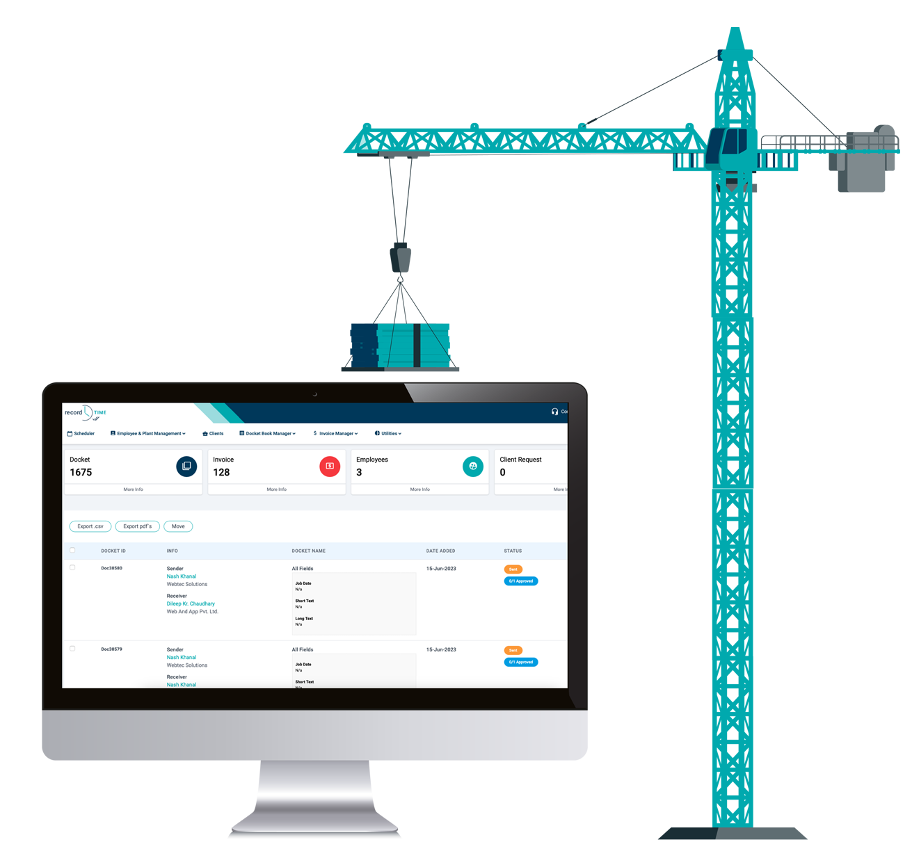 construction docket management software for pre start checklist, job scheduling and digital docketing features